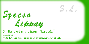 szecso lippay business card